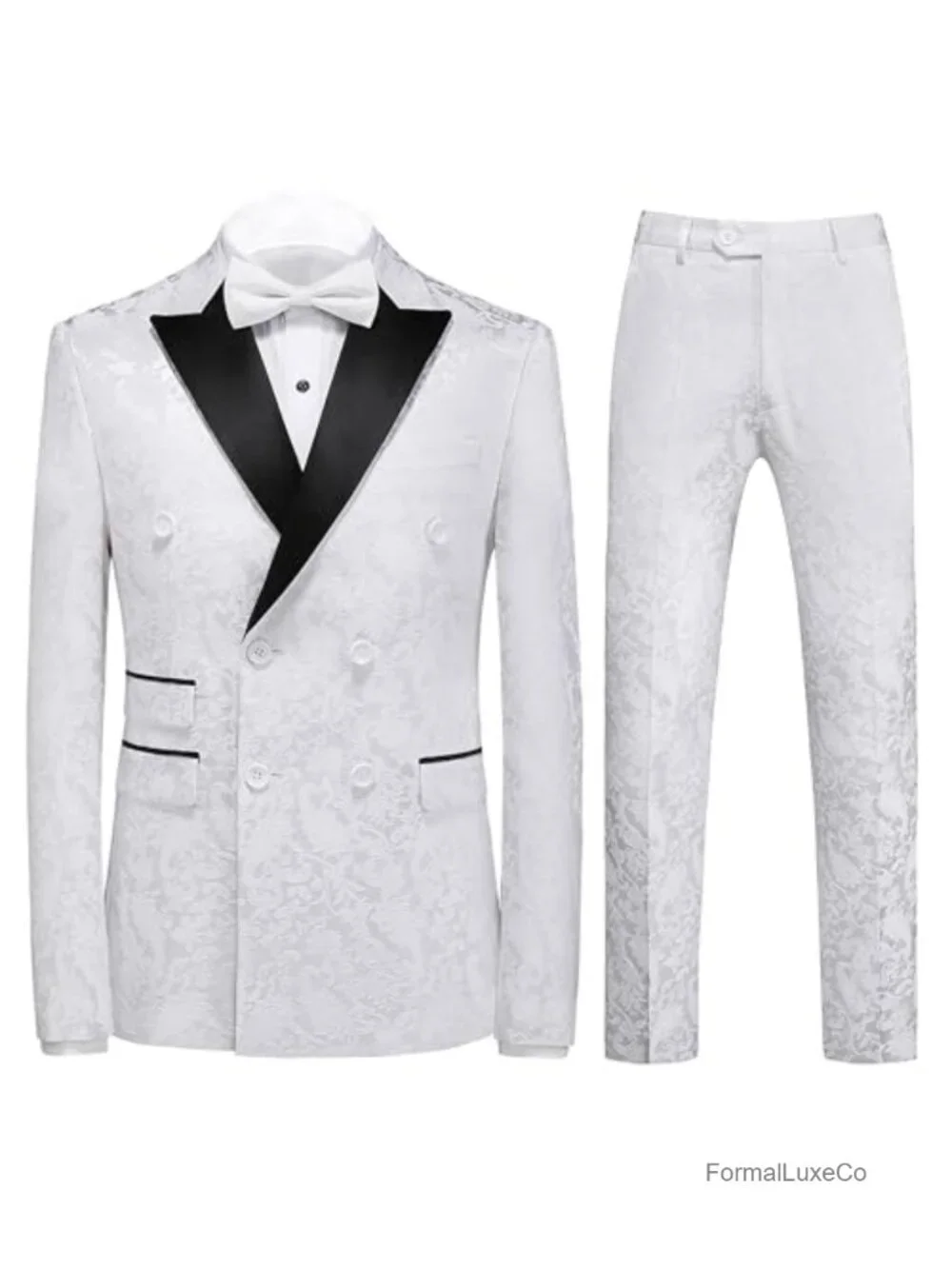 Men's 3 Piece Suit Set Slim Fit Paisley Floral Blazer Vest & Pants